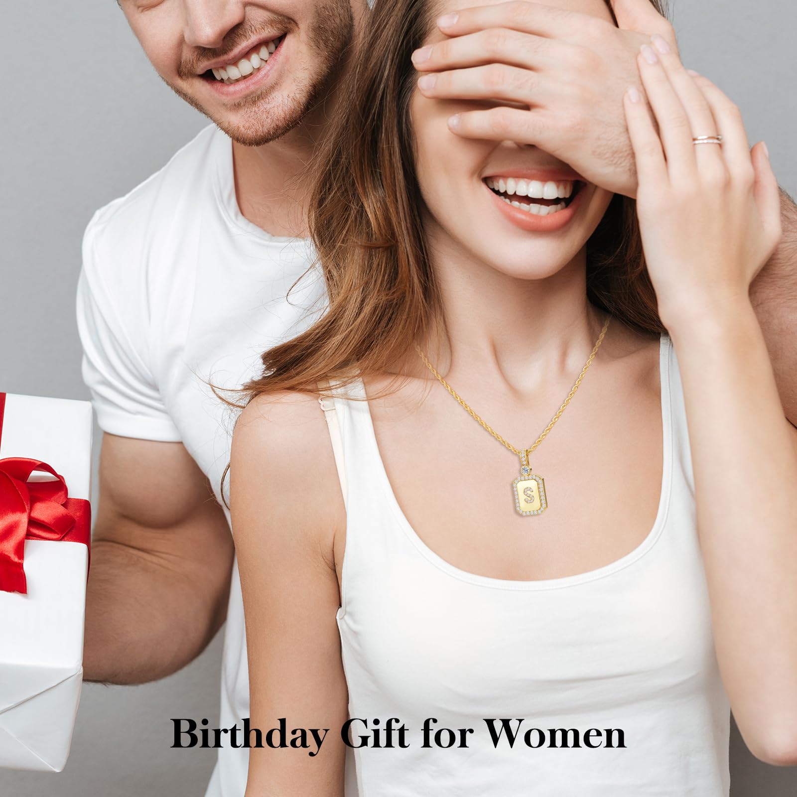 24K Gold Filled Initial Letter Pendant Necklace for Women - A-Z Personalized Jewelry Gift for Wife, Girlfriend, Mother, Daughter, Sister & Grandma | Elegant Yellow Gold Necklace for Birthday, Anniversary, Valentine's Day & Special Occasions