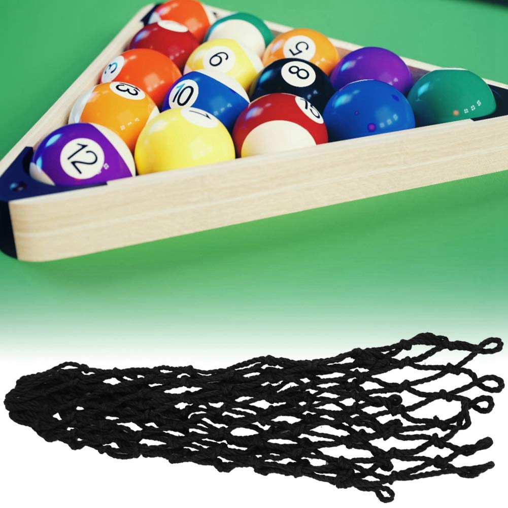 Billiards Mesh Bag 6Pcs Set - Durable Black Pool Table Pockets for Bumper & Billiards Tables | Replacement Nets for Home Game Rooms & Bars