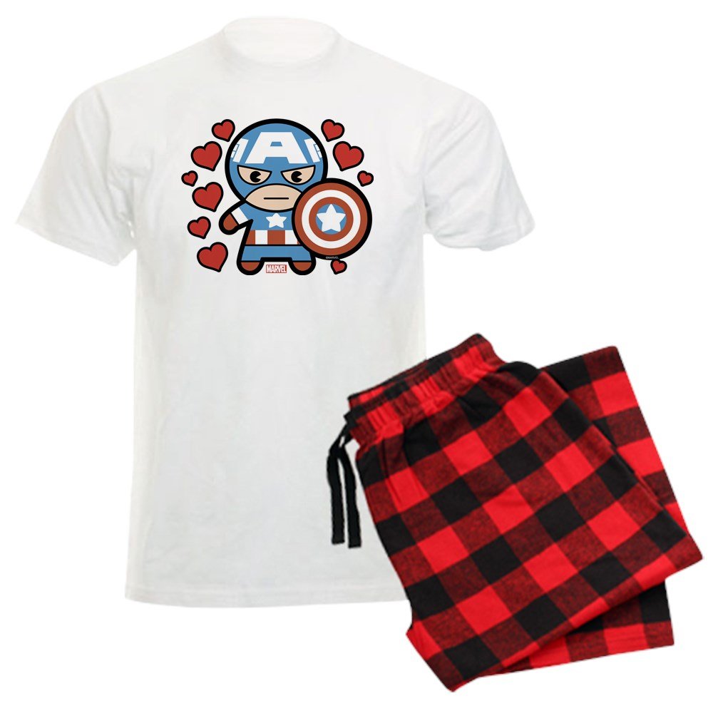 Captain America Hearts Pajama Set - Marvel Superhero Sleepwear for Men & Women | Perfect for Cosplay, Movie Nights & Gifts