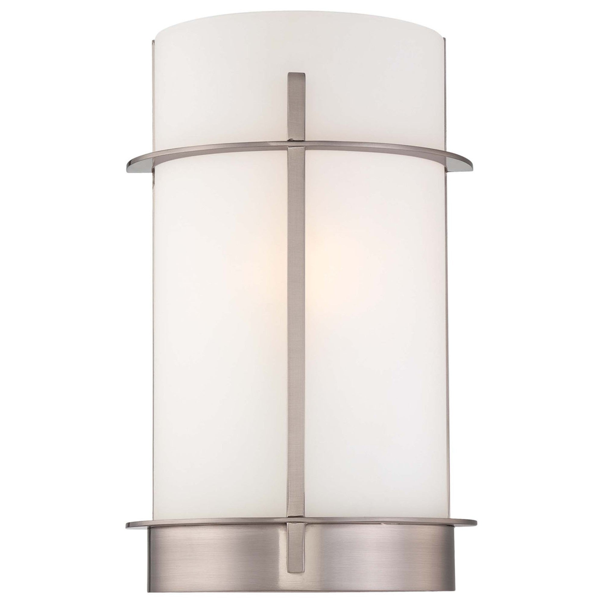 12 Inch Wall Light Fixture - Brushed Nickel Finish - Modern Sconce for Bedroom, Hallway & Living Room Lighting