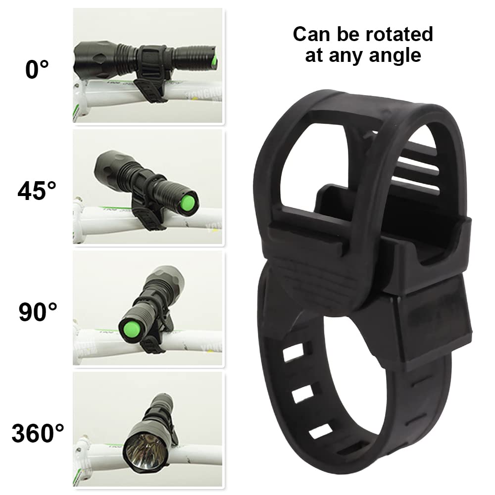 Adjustable Rotatable Bike Flashlight Holder - Universal Bicycle & Motorcycle Torch Mount Clamp for Night Cycling, Commuting & Outdoor Adventures