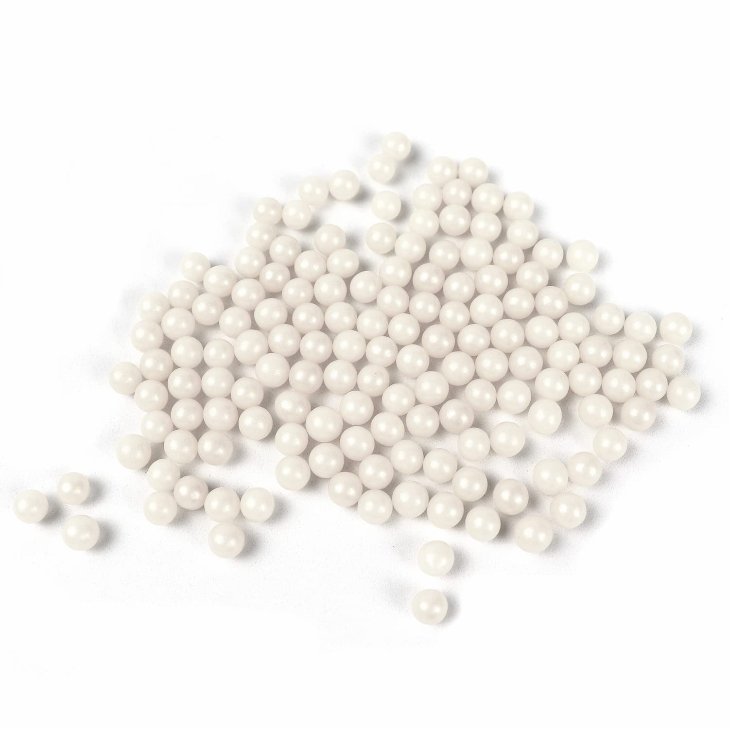 O'Creme White Edible Sugar Pearls - 10mm Cake Decorating Supplies for Bakers (11 Pound) - Perfect for Cookies, Cupcakes, Icing Toppings & Candy Decorations - Certified Baking Beads & Sprinkles for Wedding Cakes, Birthday Parties & Dessert Displays