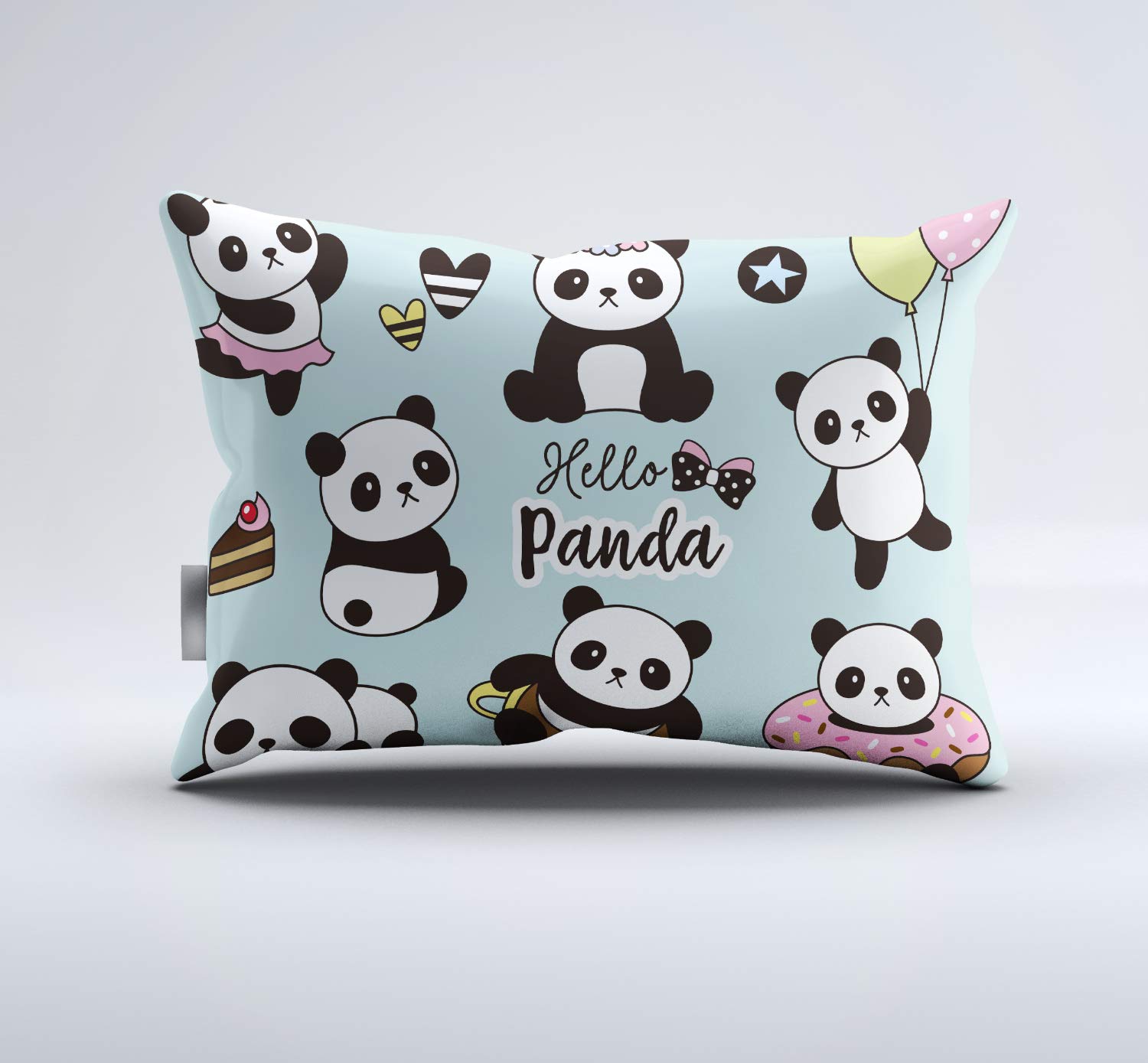 REALIN Panda Bedding Set - Pink Blue Green Cartoon Panda Duvet Cover with Hot Air Balloon Design, 2/3/4PCS Microfiber Quilt Cover, Sheets & Pillow Shams for Twin/Full/Queen/King Size - Perfect for Kids' Room, Nursery Decor or Themed Bedroom