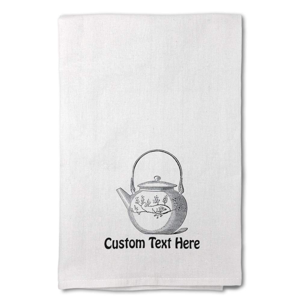 Custom Printed Asian Teapot Design Flour Sack Kitchen Towels - Personalized Dish Towels for Home Decor & Cleaning - Perfect for Tea Parties, Cooking, and Gift Giving