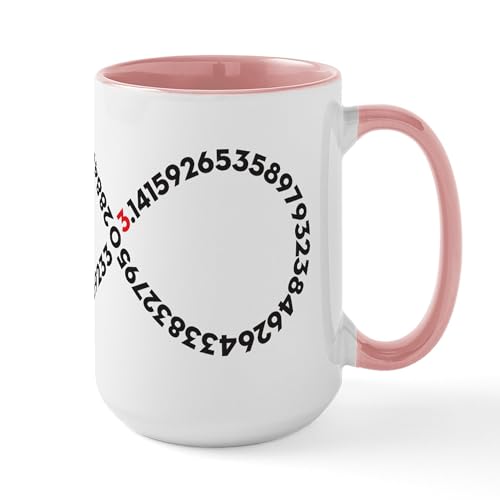 White/Pink Inside - Infinity Pi Large Mug
