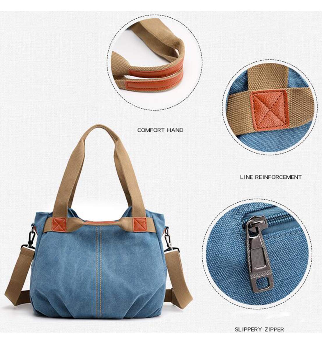 Stylish Canvas Retro Large Capacity Tote Bag for Women - Fashionable Hobo Clutch & Crossbody Messenger Purse - Perfect for Work, Travel, Shopping & Daily Use