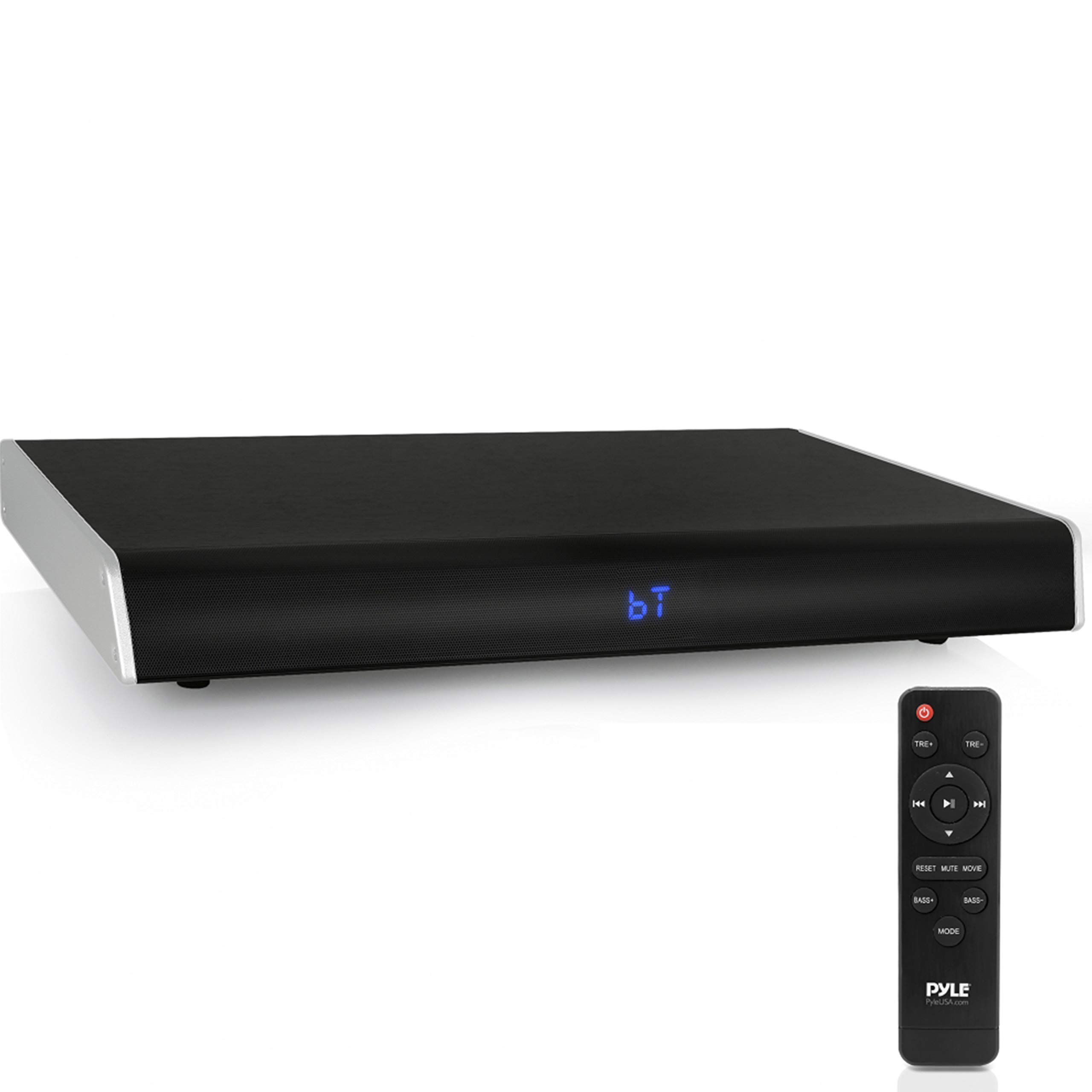 Pyle Surround Sound TV Sound Bar with Built-in Subwoofer - Bluetooth Wireless Soundbar for Home Theater, Gaming & Movie Nights - Compatible with Smart TVs & Streaming Devices