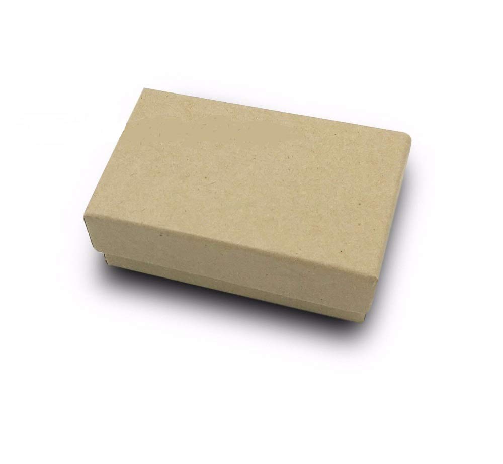 100 Kraft Brown Cotton Filled Jewelry Gift Boxes 3.25