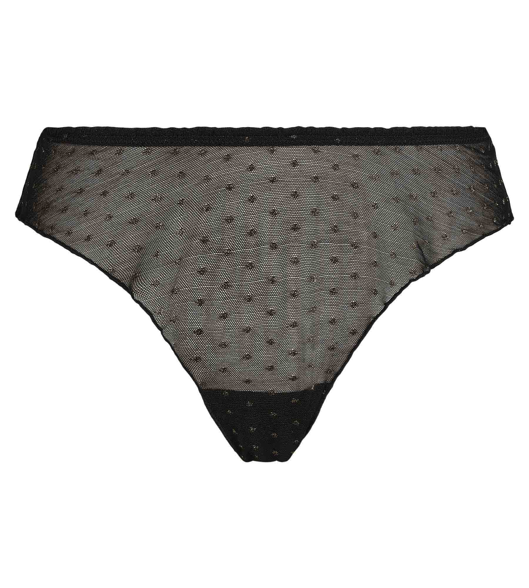 Black & Gold Lurex Sheer Mesh Culotte Bloomer - Elegant Tulle Underwear for Women | Perfect for Lingerie, Dancewear & Special Occasions