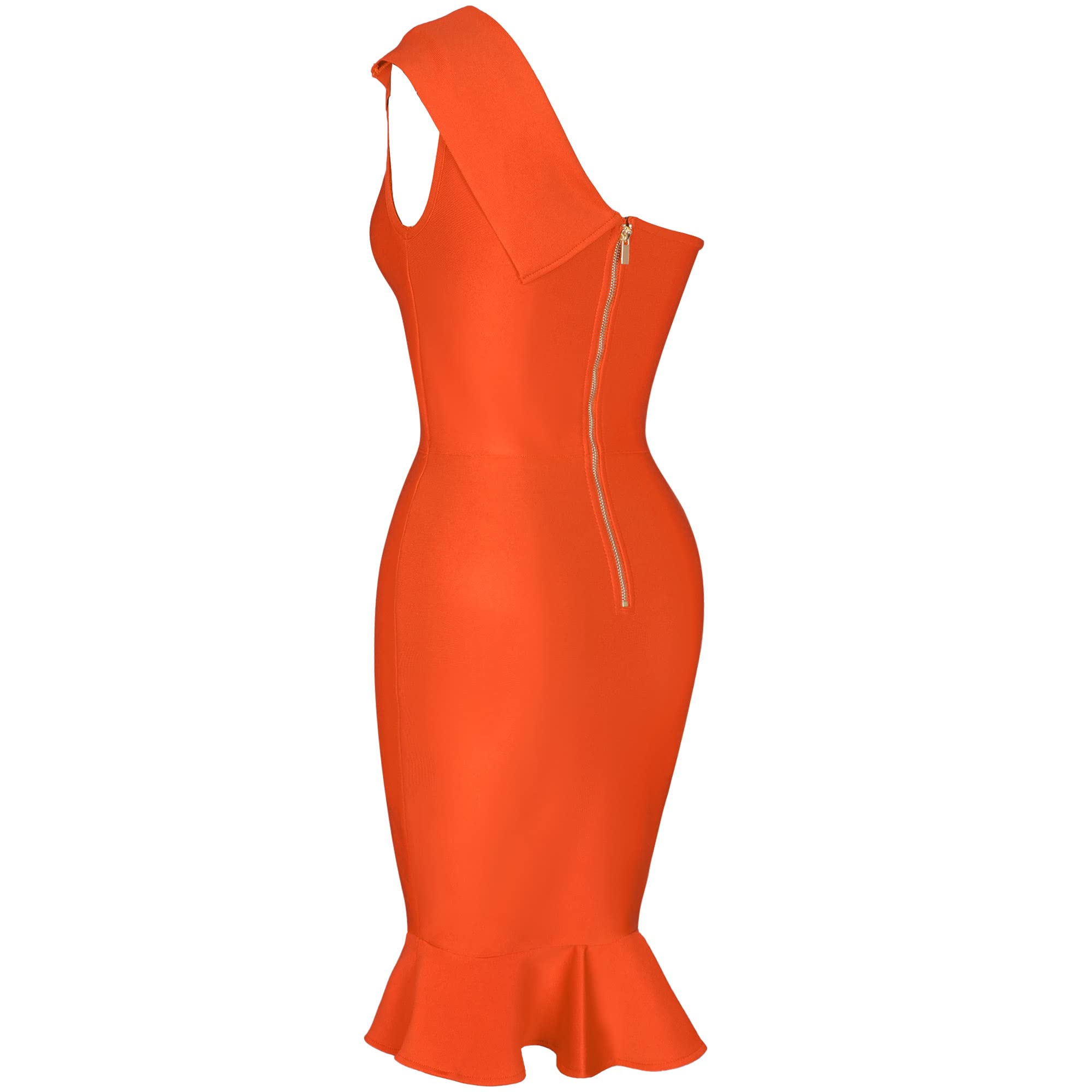 Maketina Women's Sexy One Shoulder Bodycon Bandage Dress - Mermaid Cocktail Midi Dress for Party, Club & Evening Wear | Trendy 2025 Fashion