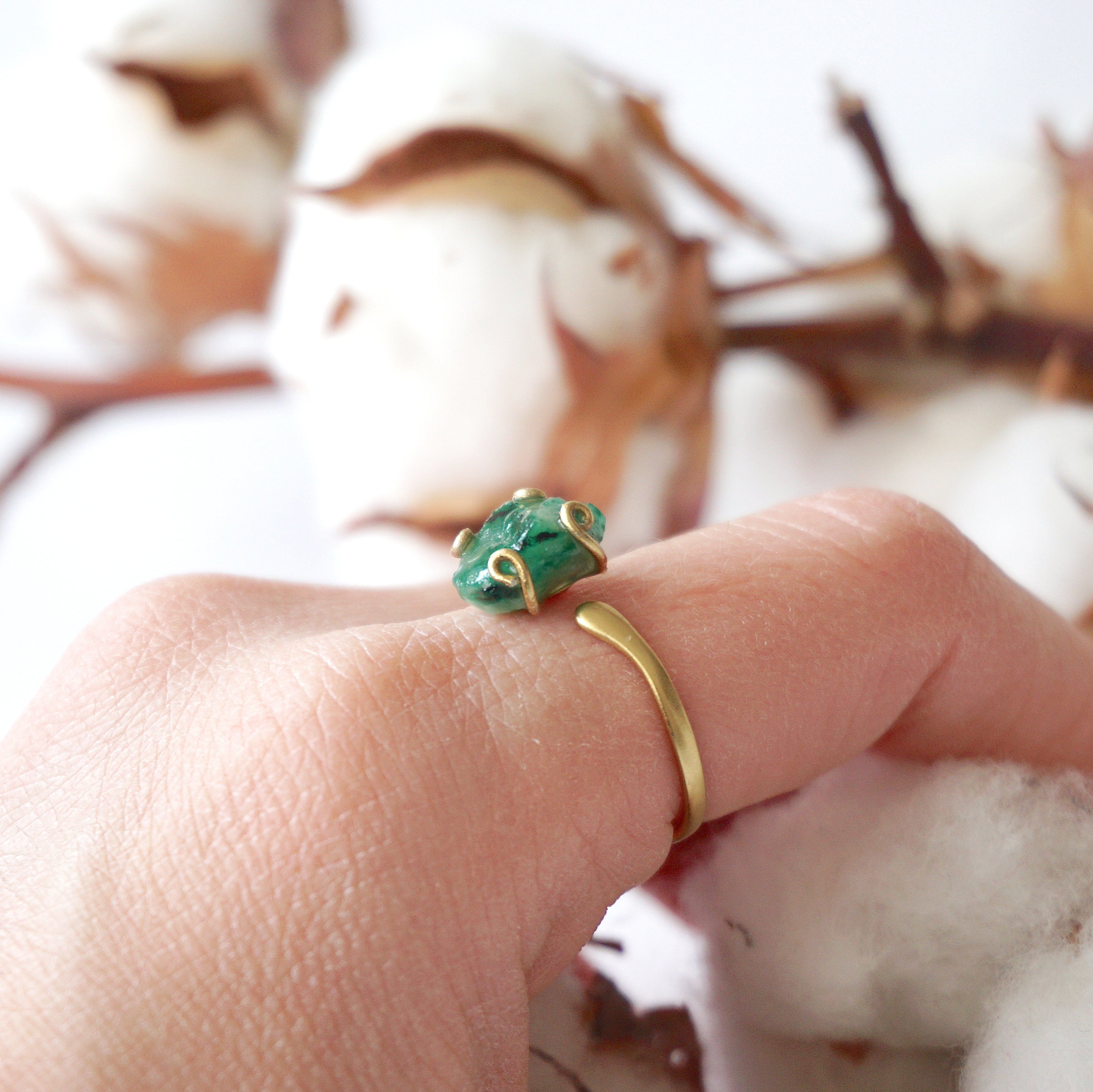 14K Gold Filled Adjustable Emerald Ring for Women - Elegant Stackable Jewelry Gift for Birthday, Anniversary & Valentine's Day
