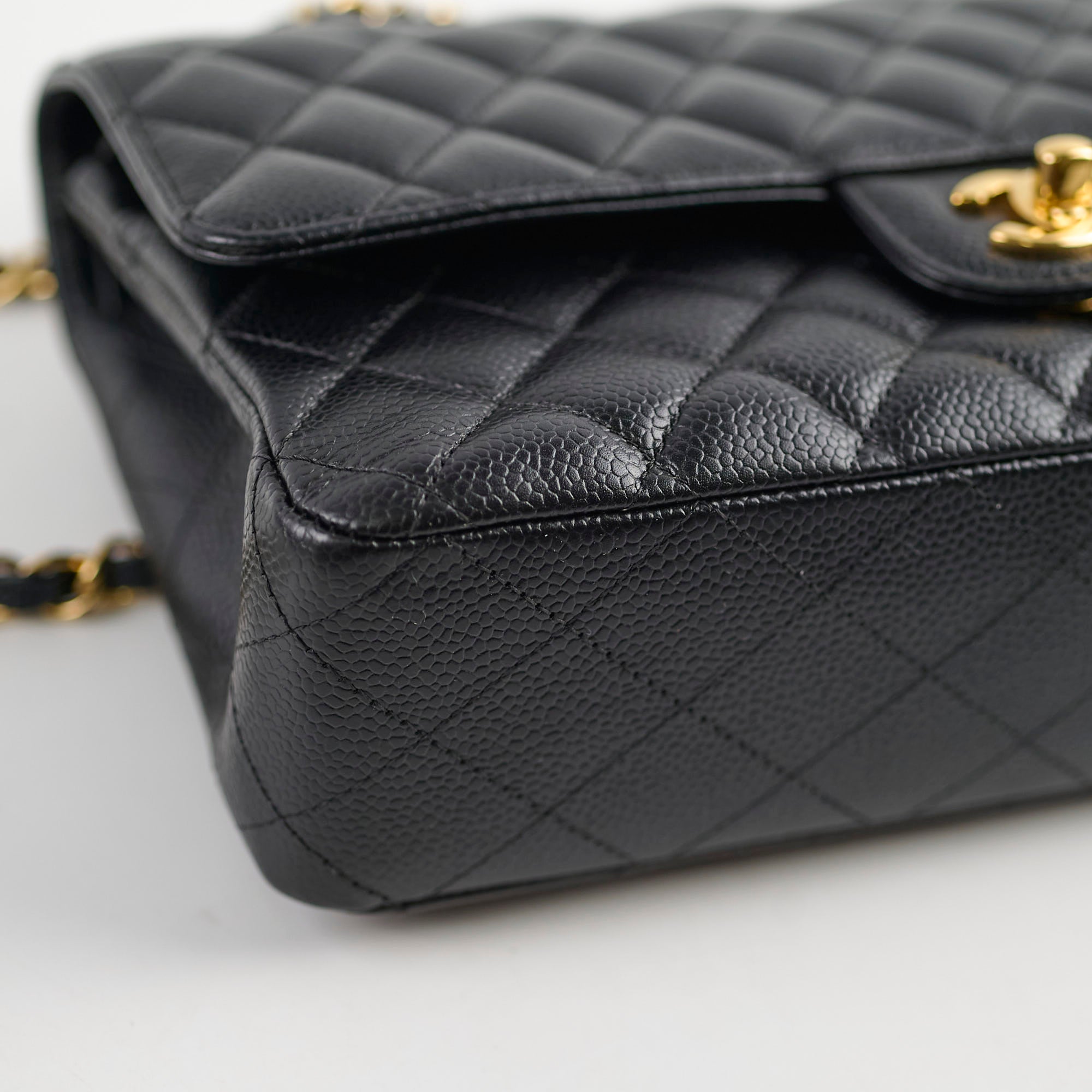 Chanel Caviar Leather Medium/Large Double Classic Flap Bag in Black - Luxury Handbag for Women, Perfect for Work, Evening Events & Everyday Use