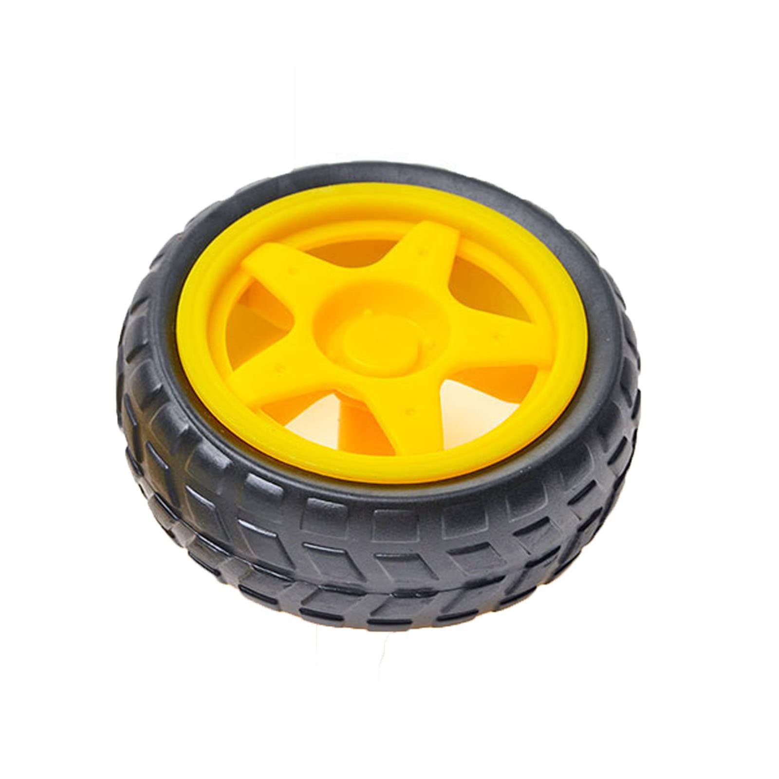 4PCS 65mm TT Motor Wheels for DIY Smart Robot Car - Remote Control Chassis Kit (Yellow) for STEM Projects