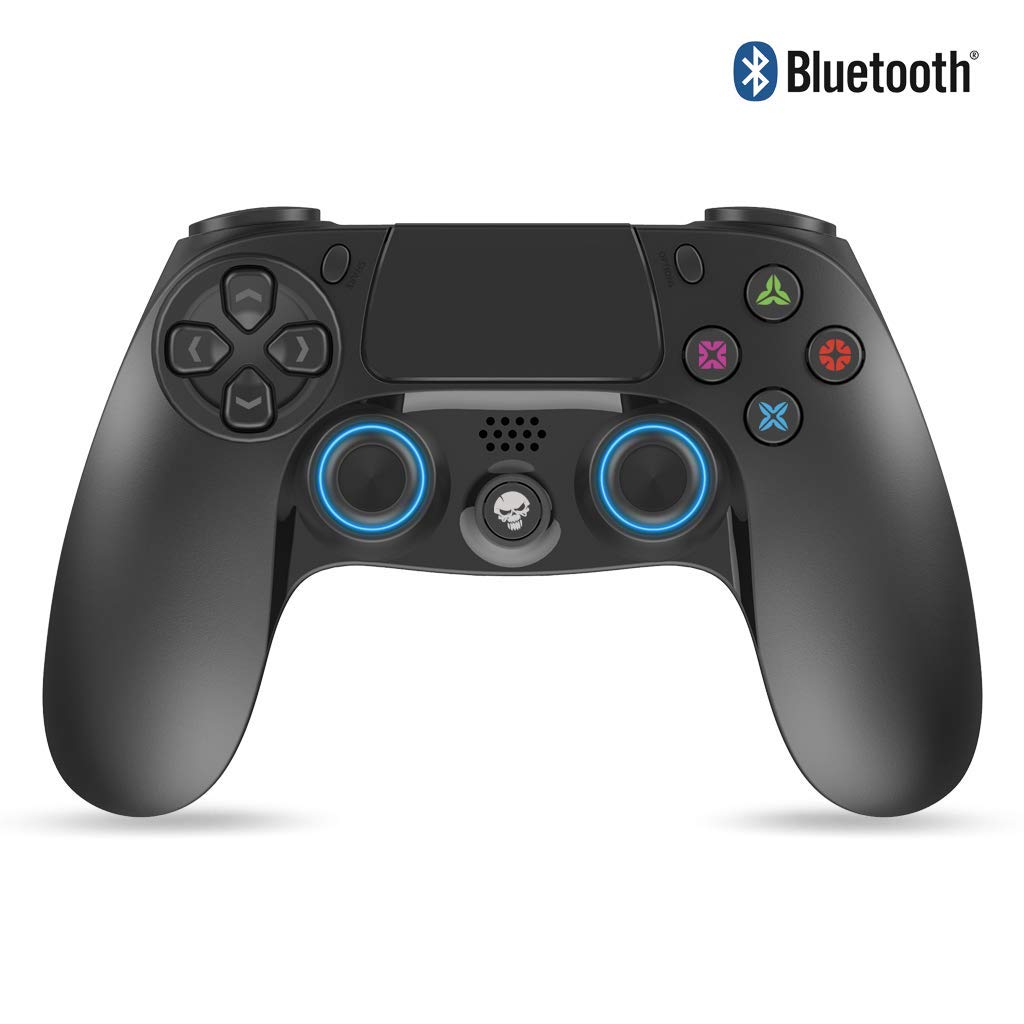 SPIRIT OF GAMER - Wireless Bluetooth Gamepad Controller for PlayStation 4 - Black PGP Edition with 3.5mm Jack - USB Rechargeable & 12-Hour Battery Life - Central Touchpad - Perfect for Gaming, Streaming & Remote Play