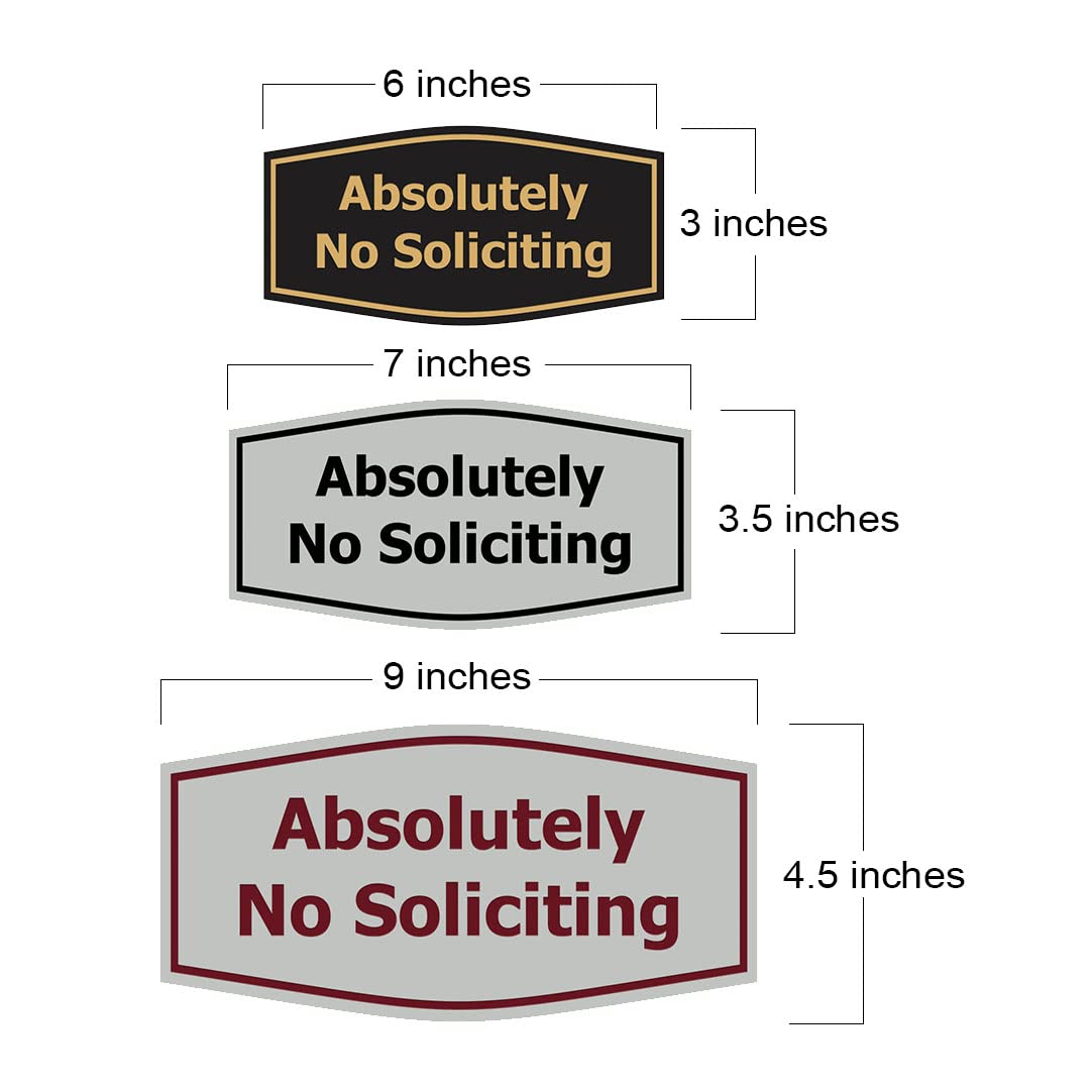 No Soliciting Sign - Blue Small Door Hanger for Home & Business - Keep Unwanted Visitors Away