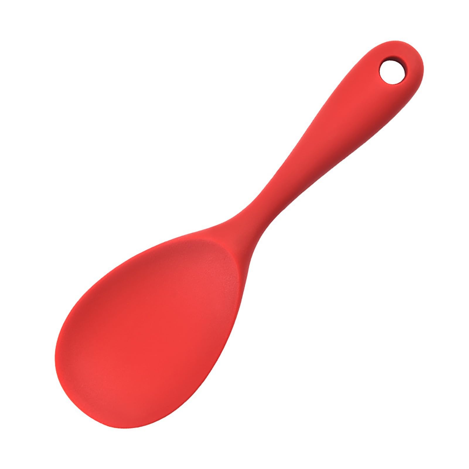 Thickened Silicone Rice Spoon with Hanging Hole - Heat-Resistant, Easy to Clean Translucent Cooking Tool for Baking, Stirring & Serving - Perfect for Home Kitchens & Meal Prep