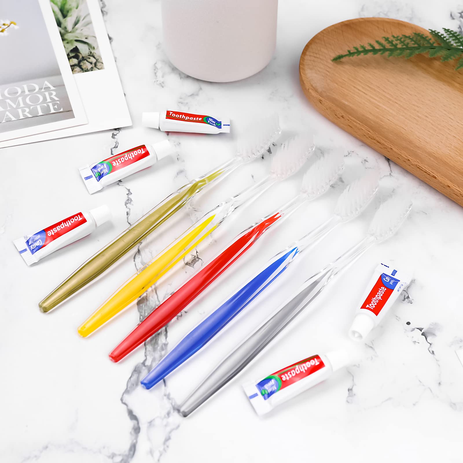 50Pcs Disposable Travel Toothbrush Set with Toothpaste - Individually Wrapped Portable Dental Care Kit for Nursing Homes, Hotels & Charity | Perfect for Travel, Camping, Airplane & Emergency Kits