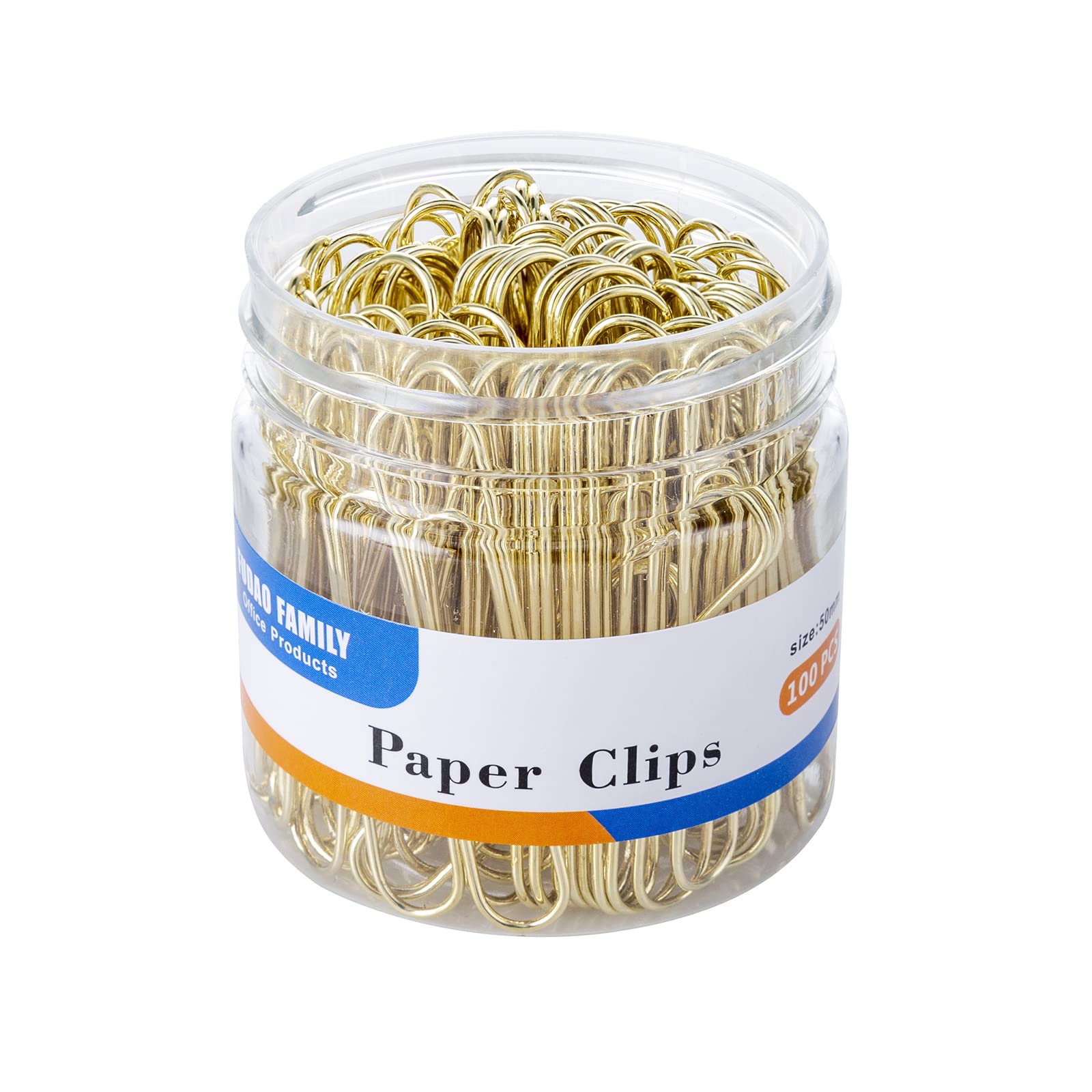 Large Gold Jumbo Paper Clips 2 Inch - 100 Pack for Office & School Use