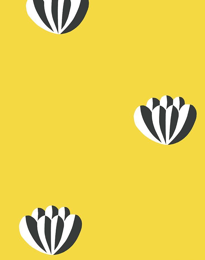 Clare V. 'Lotus' Yellow Wallpaper - Peel & Stick Removable Wallpaper for Bedroom, Nursery, Living Room Decor