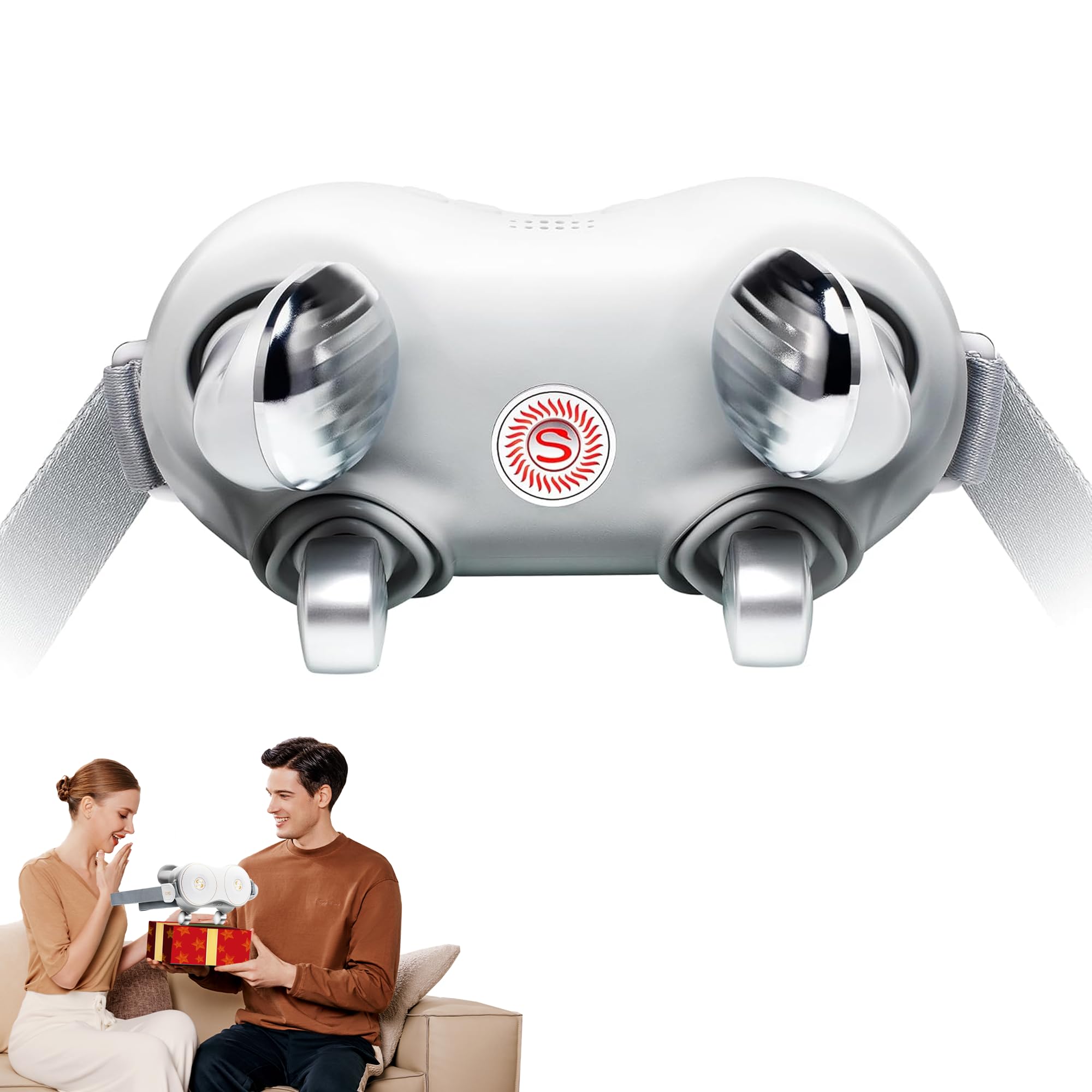 SKG 4D Electric Shiatsu Neck and Shoulder Massager with Heating - Deep Tissue Kneading for Pain Relief - Perfect Christmas Gift for Men, Women, Dad & Mom - Ideal for Office, Home Use and Travel Relaxation