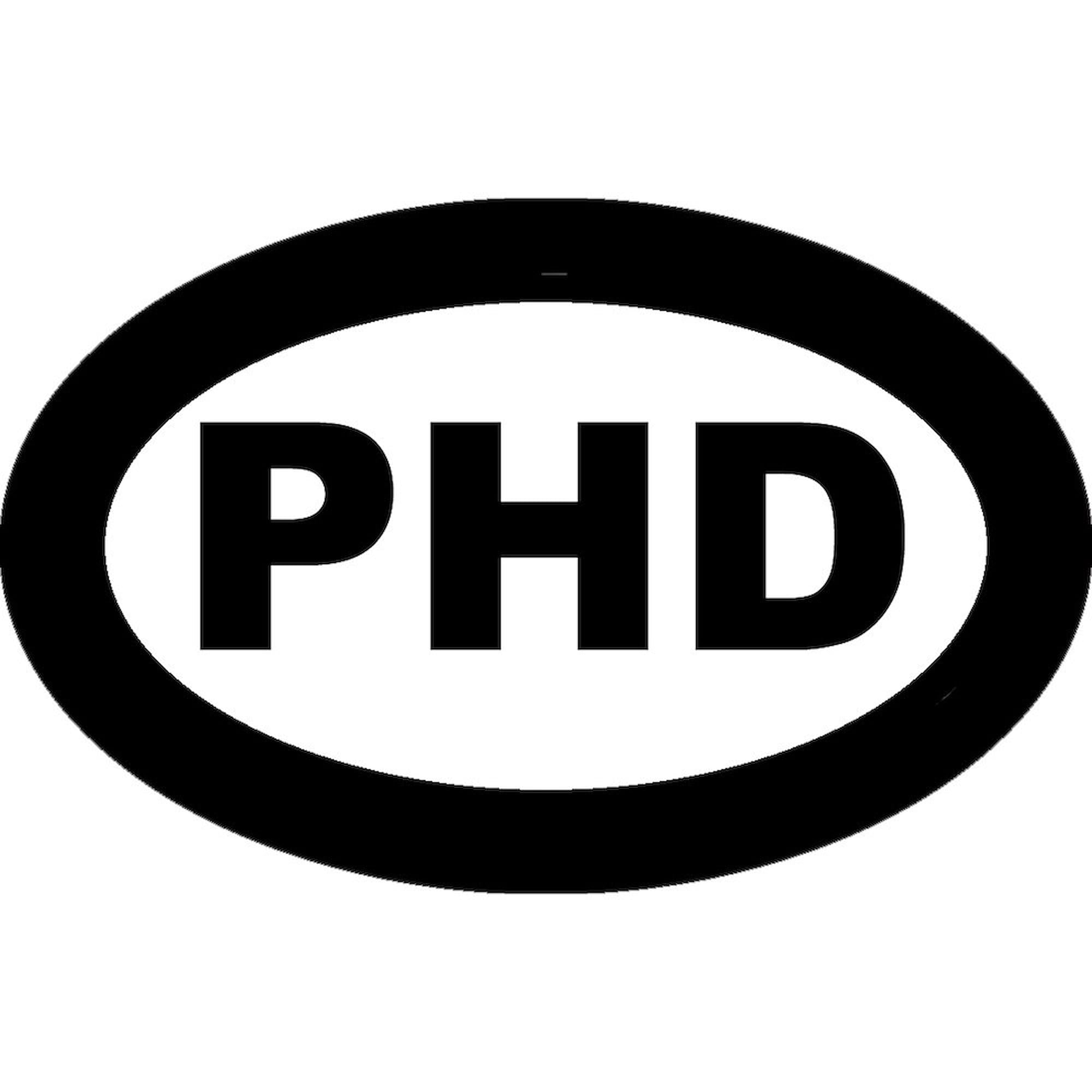 PhD Car Oval Sticker - Premium Vinyl Bumper Decal for Graduates, Students & Academics - Perfect for Cars, Laptops & Notebooks to Showcase Your Achievement