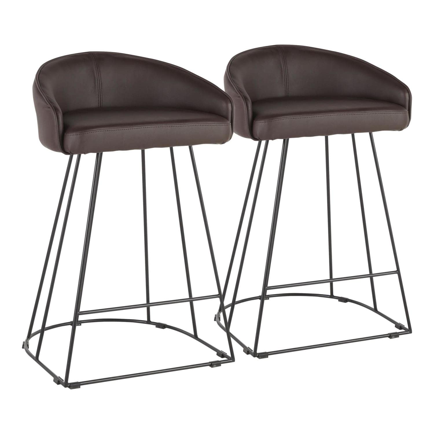 LumiSource Canary Gold Velvet Counter Stools Set of 2 - 24