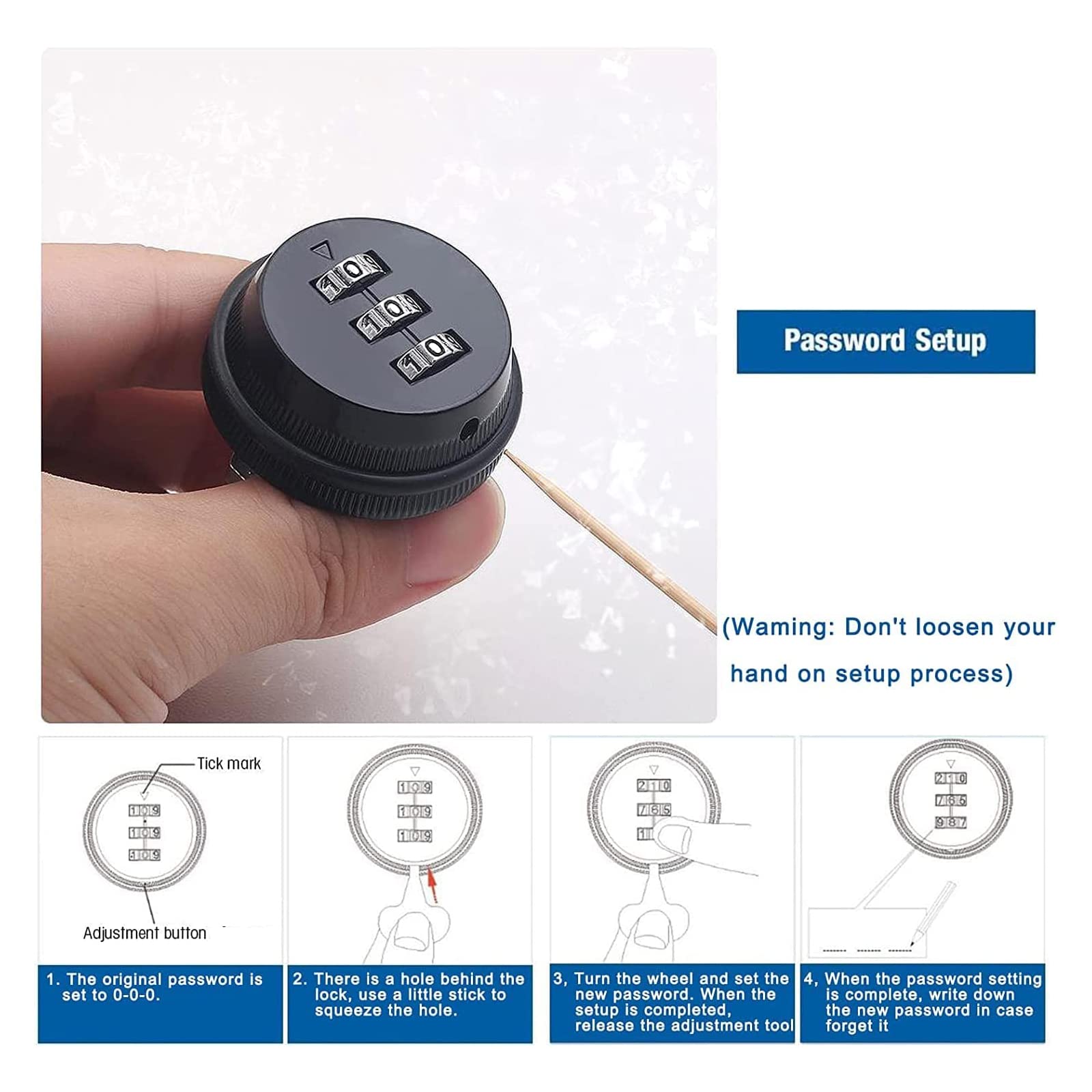 2 Pack Black Combination Cabinet Locks - Keyless Password Coded Cam Locks for 0.3-0.9 Inch Cabinets, Deposit Boxes & Mailboxes - Secure Storage for Home, Office & School Use