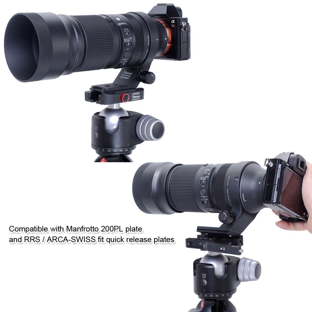 iShoot All-Metal Quick Release Clamp Adapter with Self-Locking Lever & Fine-Tuning Knob - Compatible with Manfrotto 200PL, Arca-Swiss Plates & Tripod Ball Heads - Perfect for DSLR, Mirrorless Cameras & Video Rig Setups