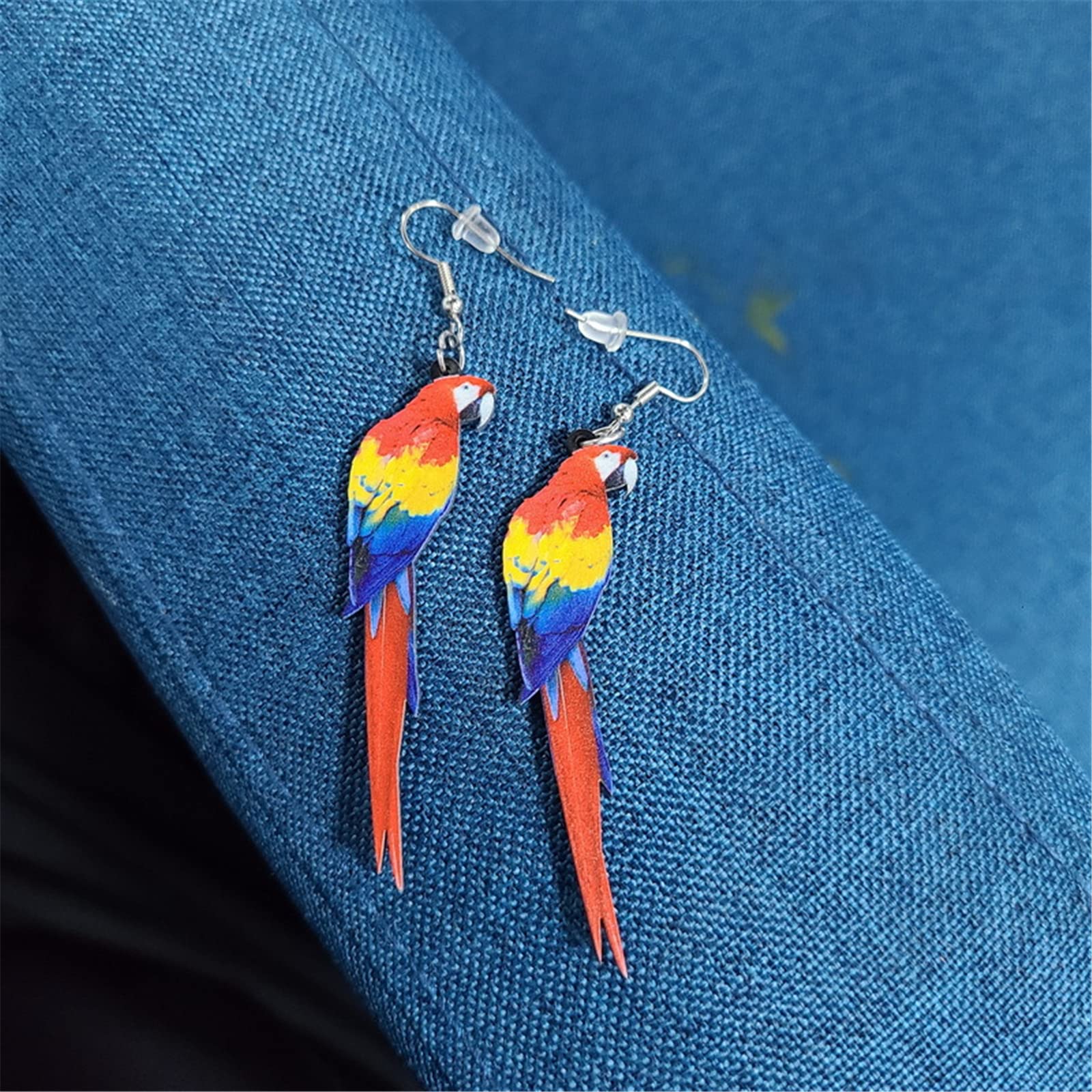 MALOYANVE Acrylic Bird Earrings for Women - Colorful Elegant Long-tailed Parakeet, Parrot & Hummingbird Dangle Drop Jewelry | Animal-Themed Gift for Bird Lovers | Perfect for Parties, Weddings & Everyday Wear