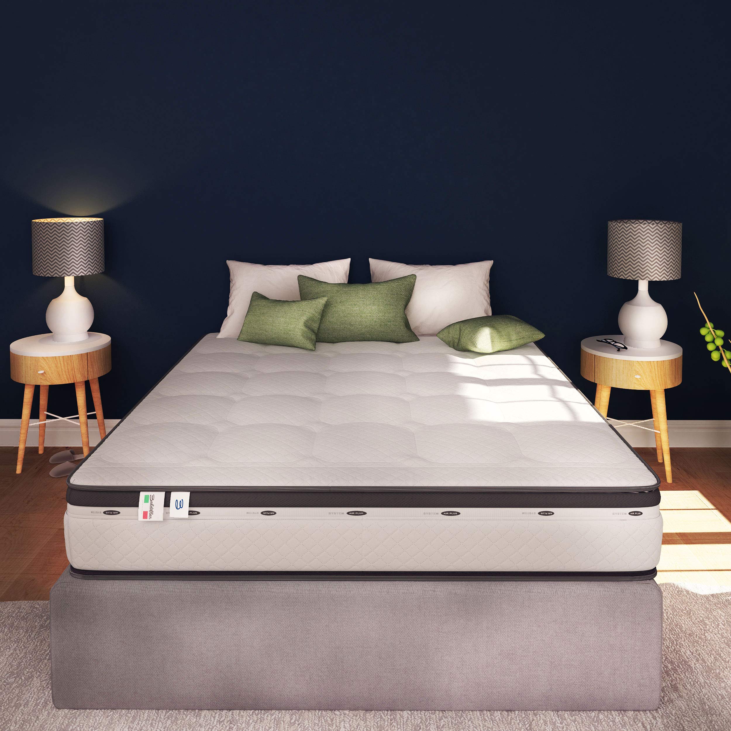 Baldiflex Bonjour Memory Foam & Waterfoam Mattress with Quilted 3D Air Fresh Cover - Premium Comfort for Back Pain Relief, Pressure Relief, and Cool Sleep - Ideal for Bedrooms, Guest Rooms, and Dormitories