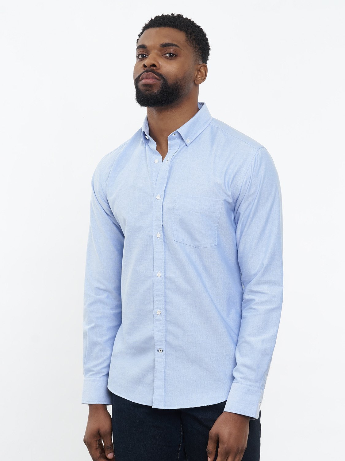 Premium Oxford Shirt for Men - Classic Blue Button-Down Dress Shirt | Business Casual & Office Wear