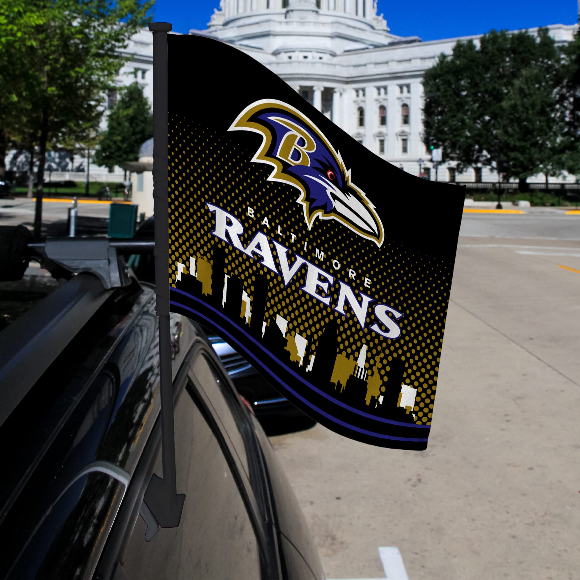NFL Double-Sided Car Flag - Rico Industries Premium Team Spirit Car Accessory for Game Day & Tailgating