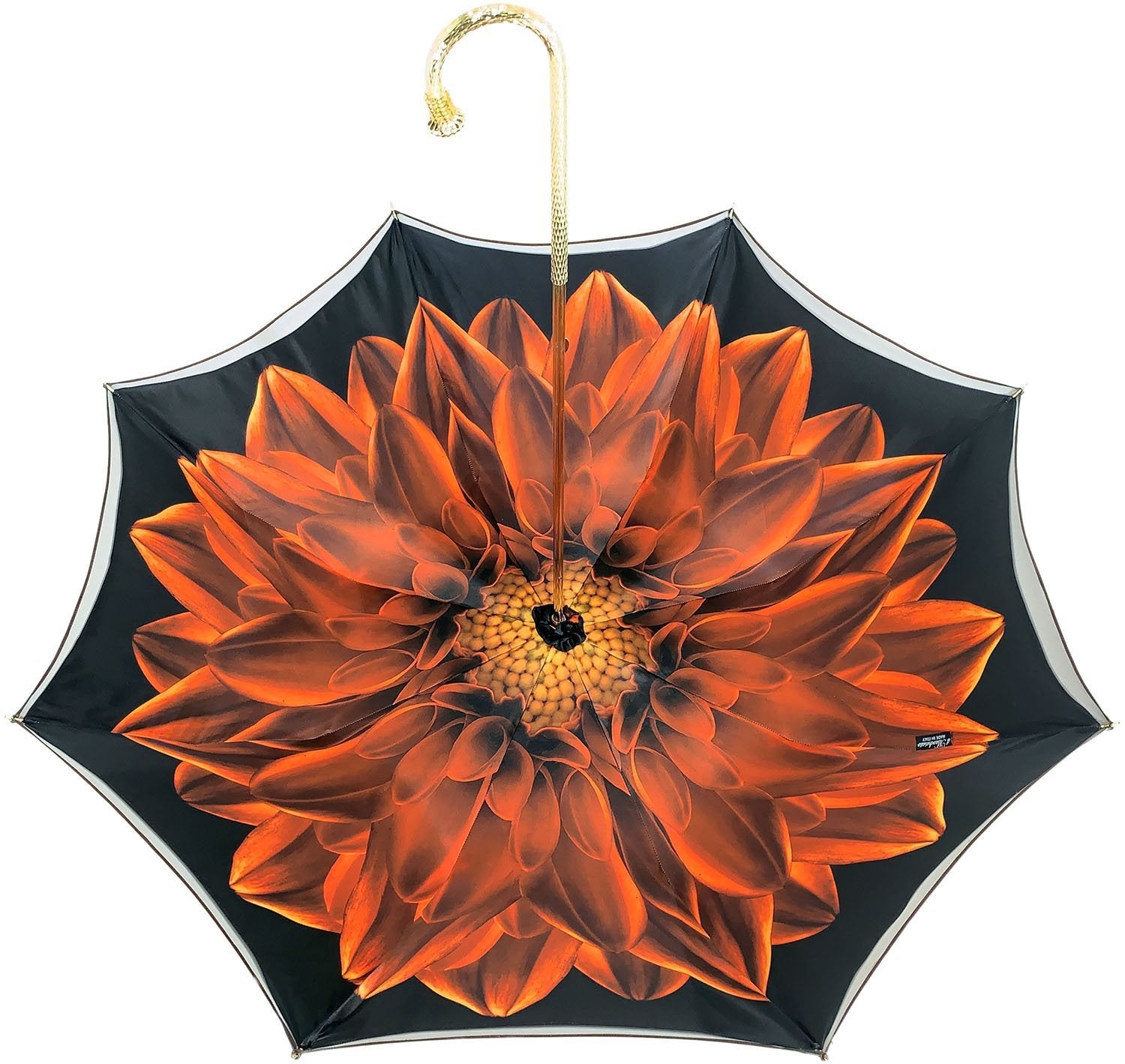 Luxury Orange Satin Double Canopy Umbrella - UV Protection Windproof Rain Umbrella for Beach, Patio, and Outdoor Events