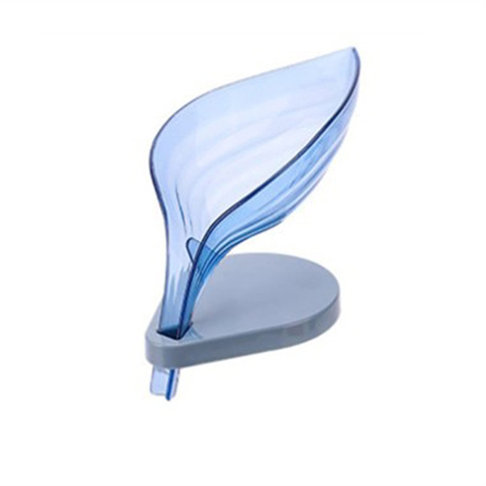 Leaf-Shaped Soap Dish Holder - Elegant Bathroom Soap Storage Tray with Drain Rack, Light Blue - Perfect for Shower, Sink Countertop & Vanity Organization
