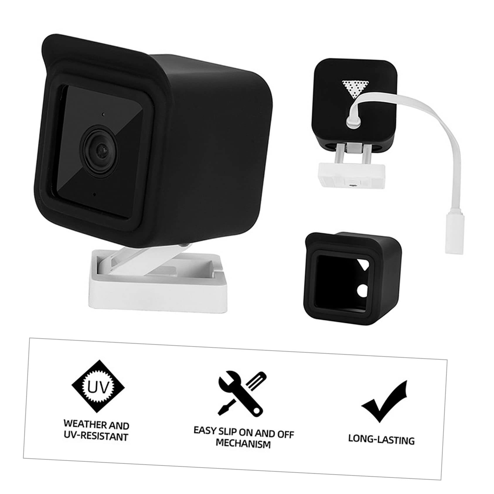 Uonlytech 3-Pack Silicone Protective Cover for Home Security Cameras - Waterproof & Durable Mini Outdoor Camera Case (V3) - Perfect for Indoor/Outdoor Surveillance & Weather Protection
