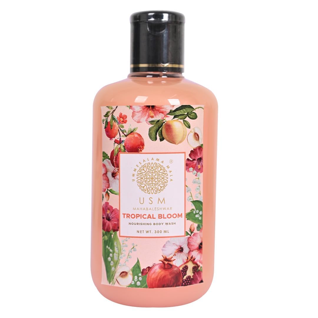 USM Mahabaleshwar Tropical Bloom Body Wash 300ml - Hydrating Shower Gel for Men & Women, Tan Removal & Skin Brightening - Perfect for Daily Use, Gym & Travel