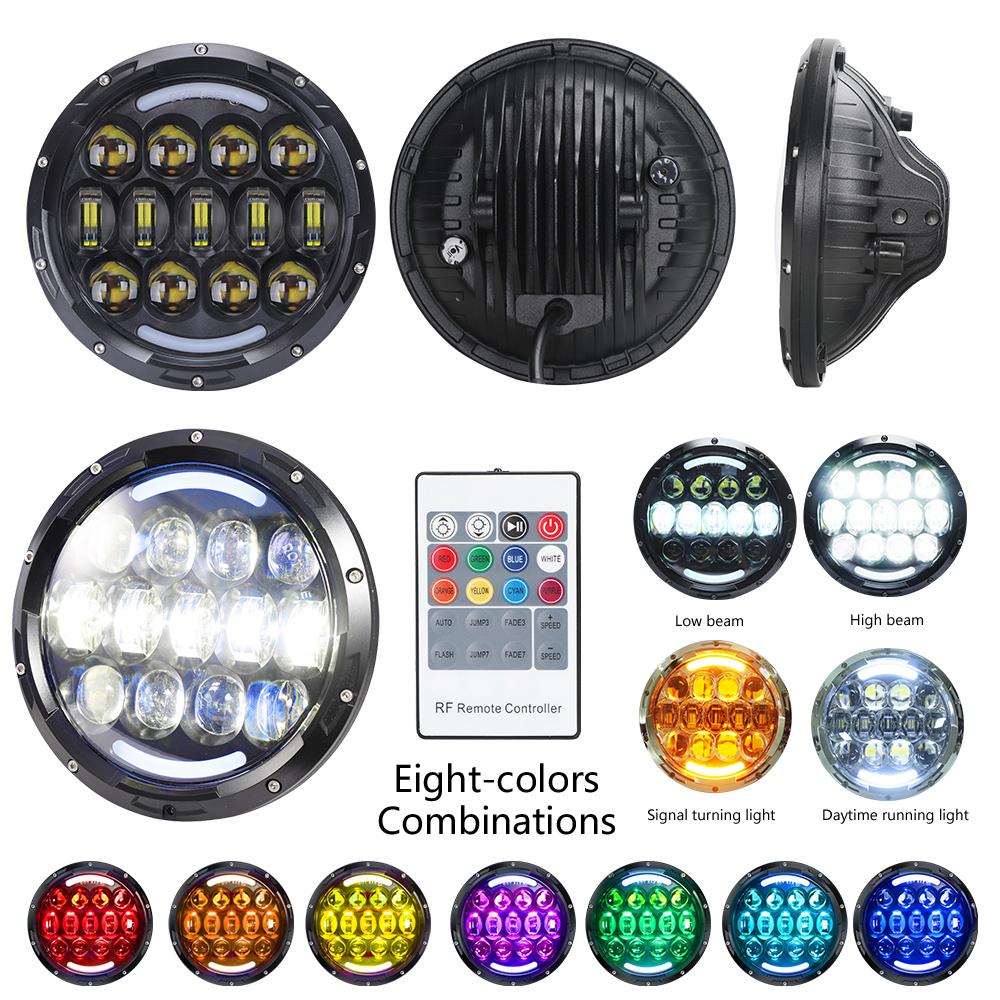 7 Inch RGB Round LED Headlight 105W with DRL and Turn Signal - High Performance Off-Road Lighting for Trucks, Jeeps & ATVs | Perfect for Night Driving, Off-Road Adventures & Custom Vehicle Upgrades