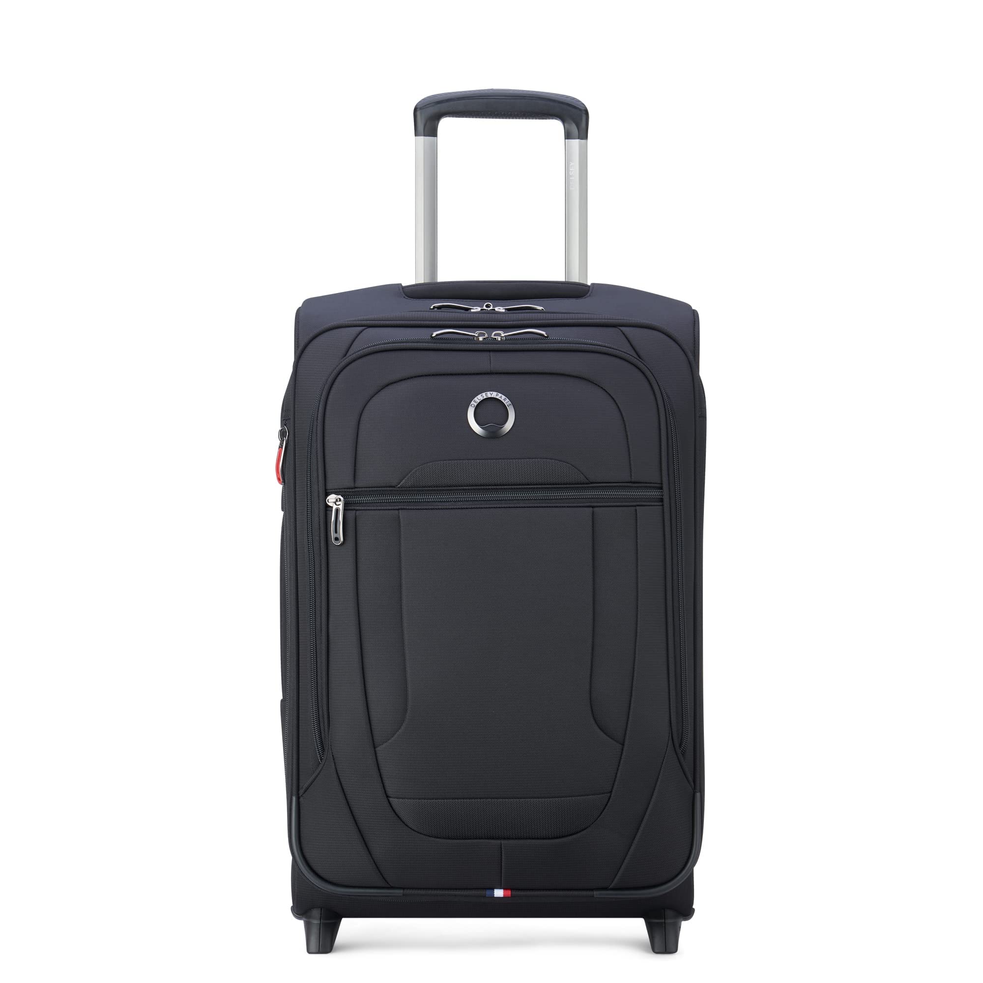 Delsey Paris Helium DLX 21 Inch Expandable Carry-On Luggage with 2 Wheels - Lightweight Softside Suitcase for Travel, Business Trips & Weekend Getaways (Black)