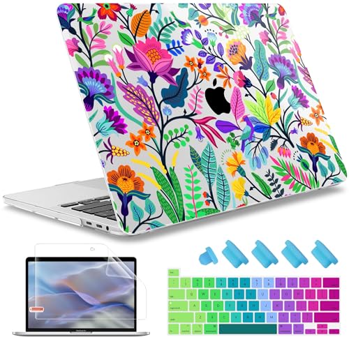 Colorful Flowers and Tropic Leaves