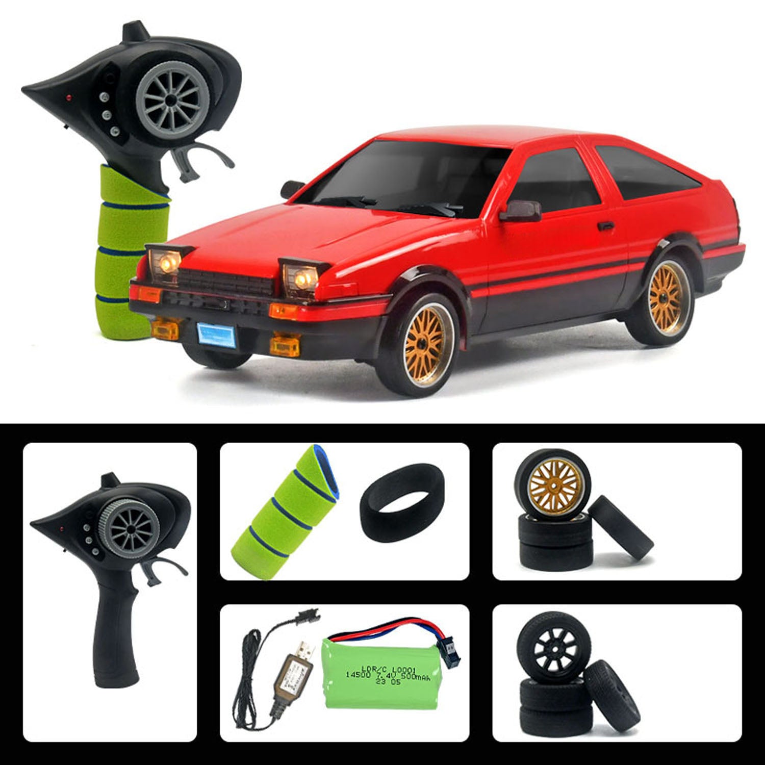 1/18 Scale RC Drift Car RWD LDRC LD1801 AE86 Model - 2.4GHz Wireless Remote Control, Gyro Stabilizer, Electric Toy Car for Adults & Kids | Perfect for Indoor/Outdoor Racing, Drift Practice, and Hobby Collection