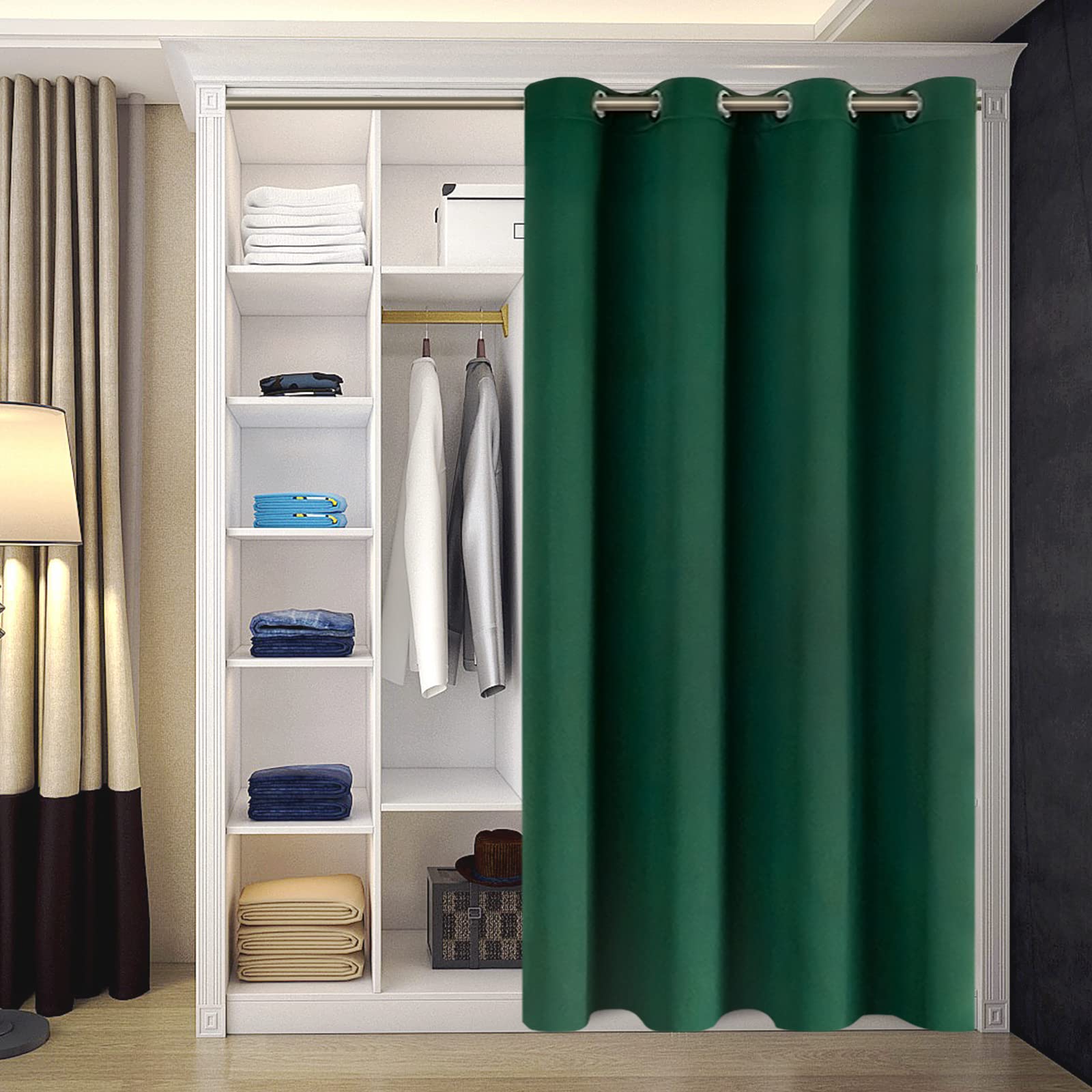 BGment 84 Inch Blackout Curtains for Bedroom, Living Room, Bathroom & Closet Door - Room Darkening & Privacy Curtain Panel (52x84 Inches, Emerald Green) - Perfect for Light Blocking, Room Dividers & Home Decor