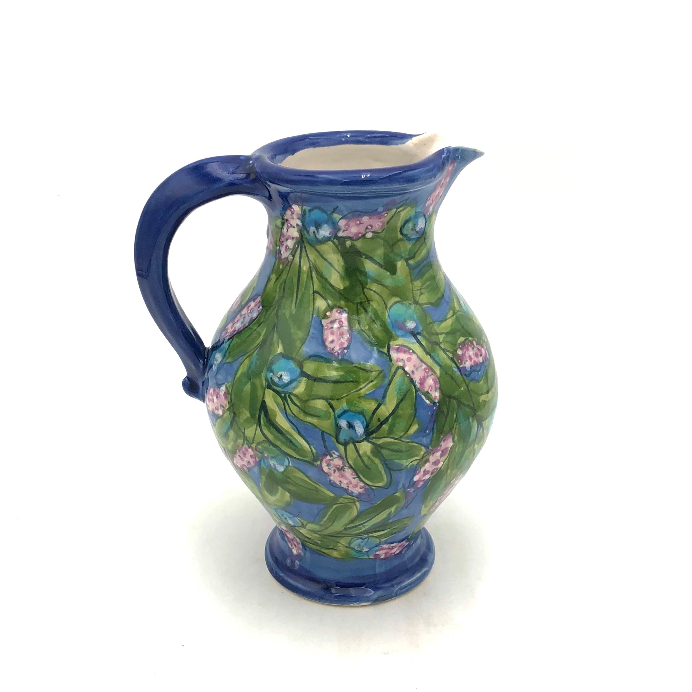 Susan & Peter Stark Blue Ceramic Pitcher - Elegant Handcrafted Water Pitcher for Home Decor, Kitchen & Dining Table - Perfect for Iced Tea, Lemonade & Entertaining Guests