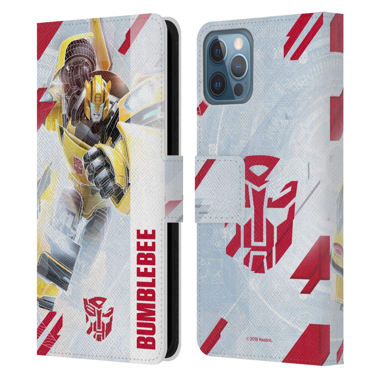 Official Transformers Bumblebee Autobots Leather Wallet Case for iPhone 12/12 Pro - Licensed Key Art Design - Perfect for Fans, Collectors & Everyday Use