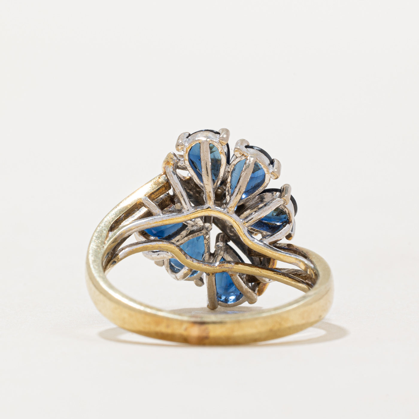 1.00ctw Sapphire & Diamond Cocktail Ring - 0.10ctw Diamond Accents - Size 6.5 - Elegant Evening Wear & Special Occasion Jewelry