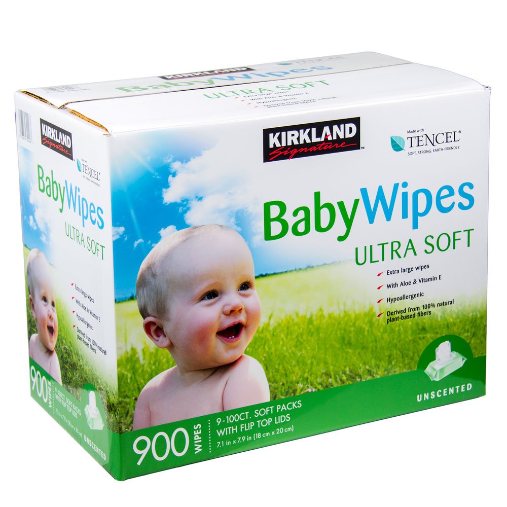 Kirkland Signature Unscented Baby Wipes - Ultra Soft & Hypoallergenic, 900 Count (New Formula Since May 2015) | Gentle for Newborns, Perfect for Diaper Changes, Travel & On-the-Go Cleaning
