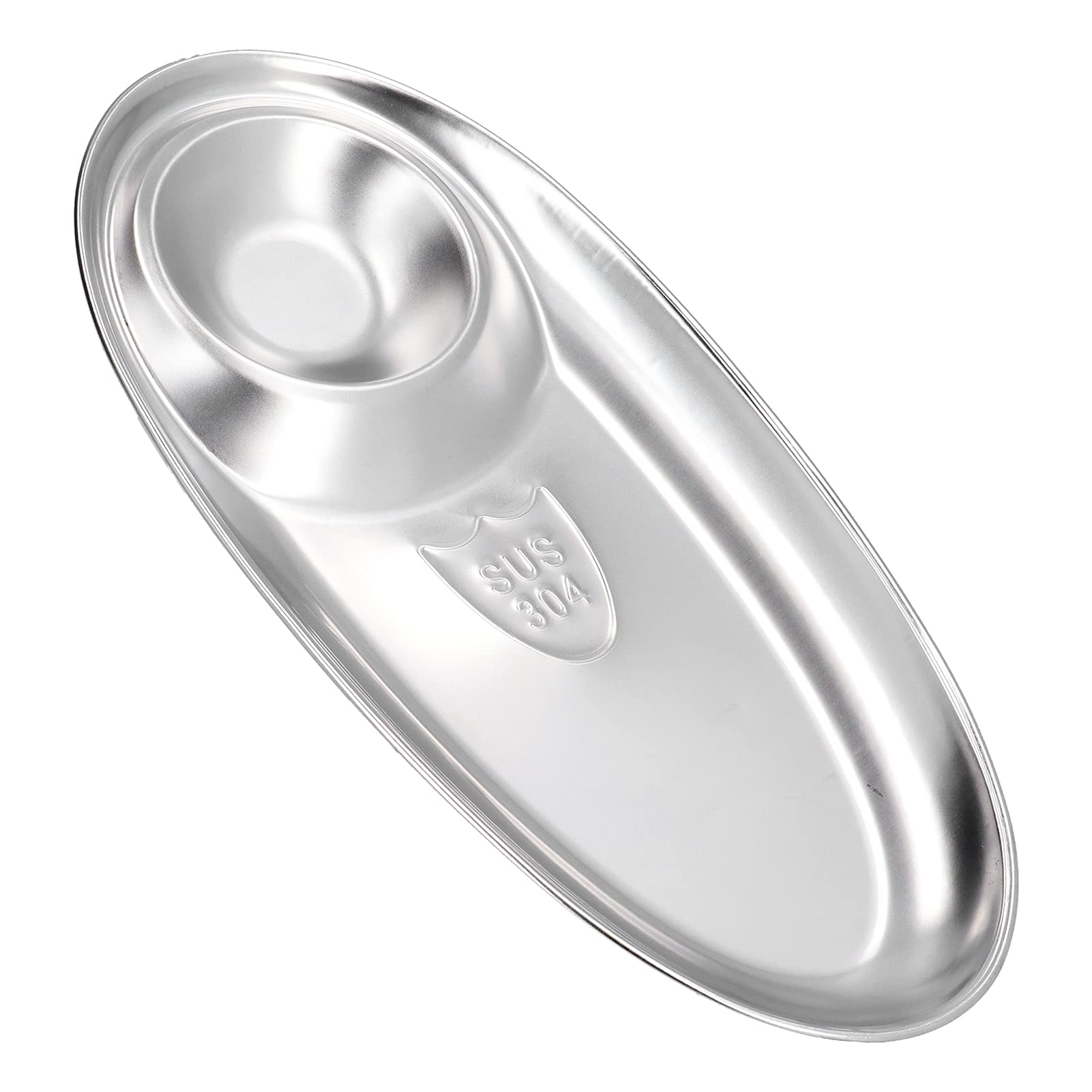 304 Stainless Steel Divided Snack Plate - Spice Dish for Camping, Outdoor Picnics & Party Snacks - Safe, Stable & Durable for Sugar, Nuts, Fruits (Large) - Perfect for BBQs, Hiking & Kids' Lunchboxes