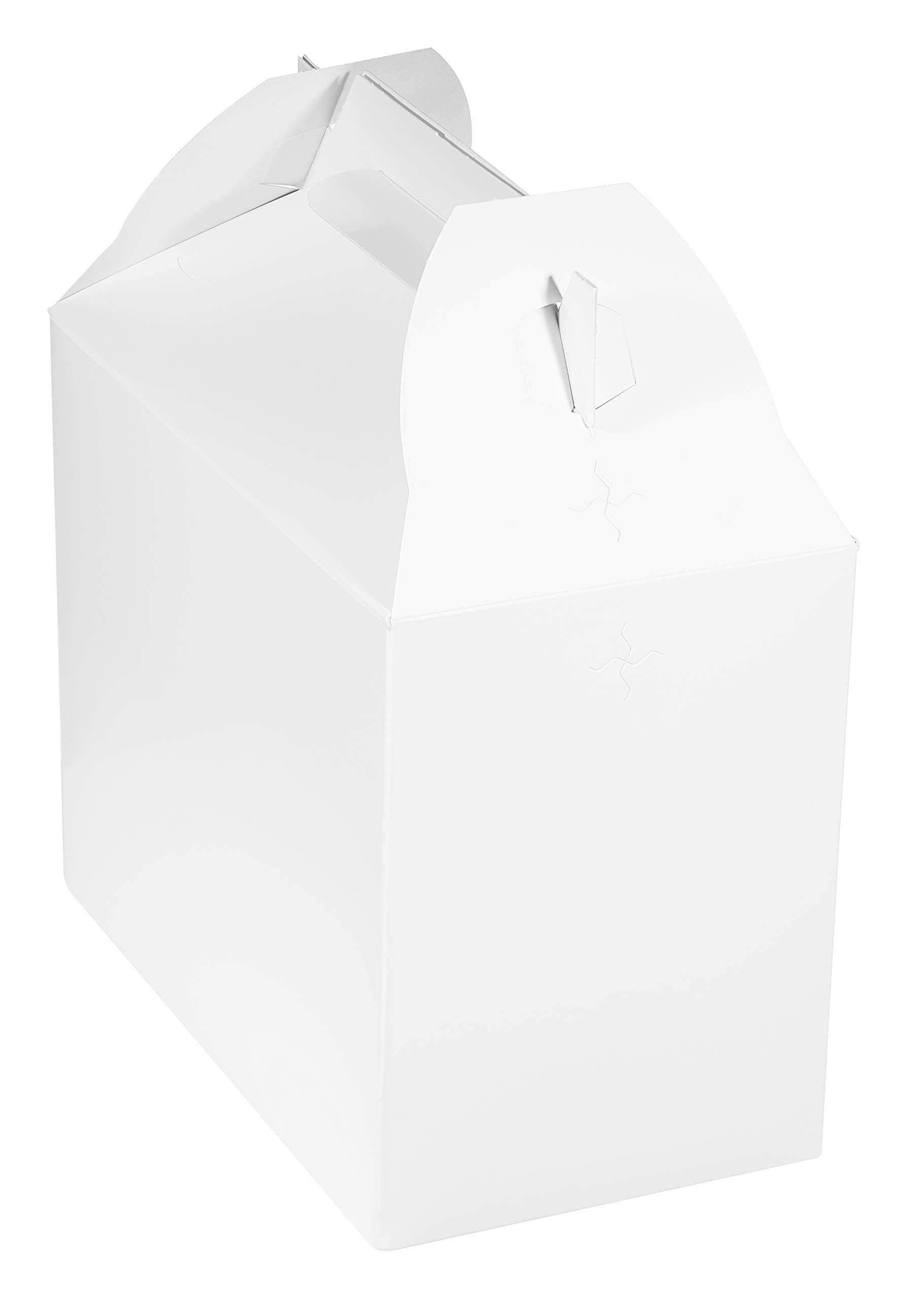Premium White Gift Boxes - 9x5x6.75 Inches - Elegant Paper Gable Boxes with Handle for Birthdays, Weddings & Baby Showers - Bulk 50-Pack of Takeout Boxes for Restaurants, Party Favors & Carry-Out Meals - Perfect for Events, Catering & Special Occasions