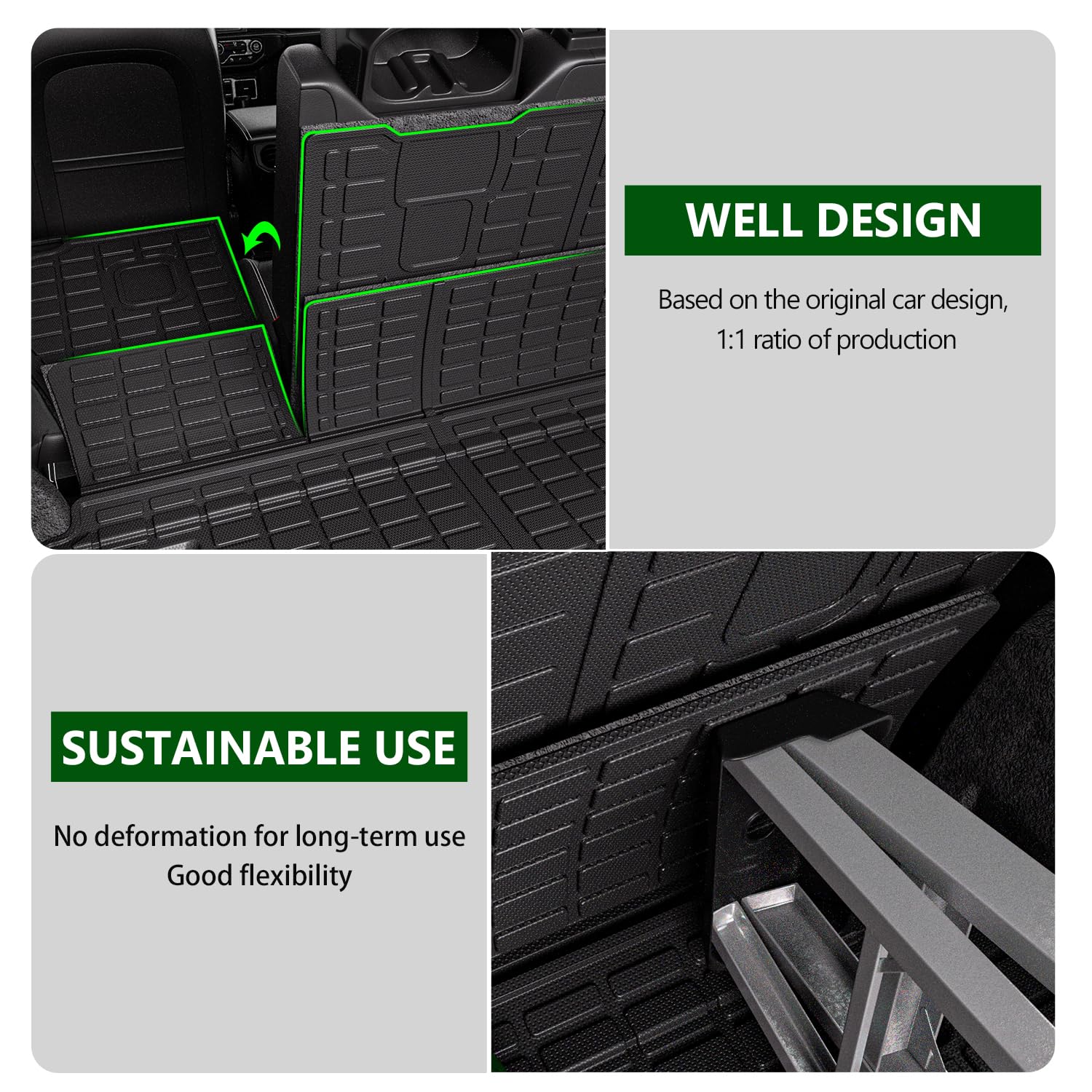 Premium TPE Cargo Liner & Backrest Mat for 2018-2024 Jeep Wrangler JL Unlimited 4X4 - Heavy Duty Trunk Protector, Waterproof & Non-Slip Jeep Accessories - Perfect for Off-Roading, Camping & Outdoor Adventures