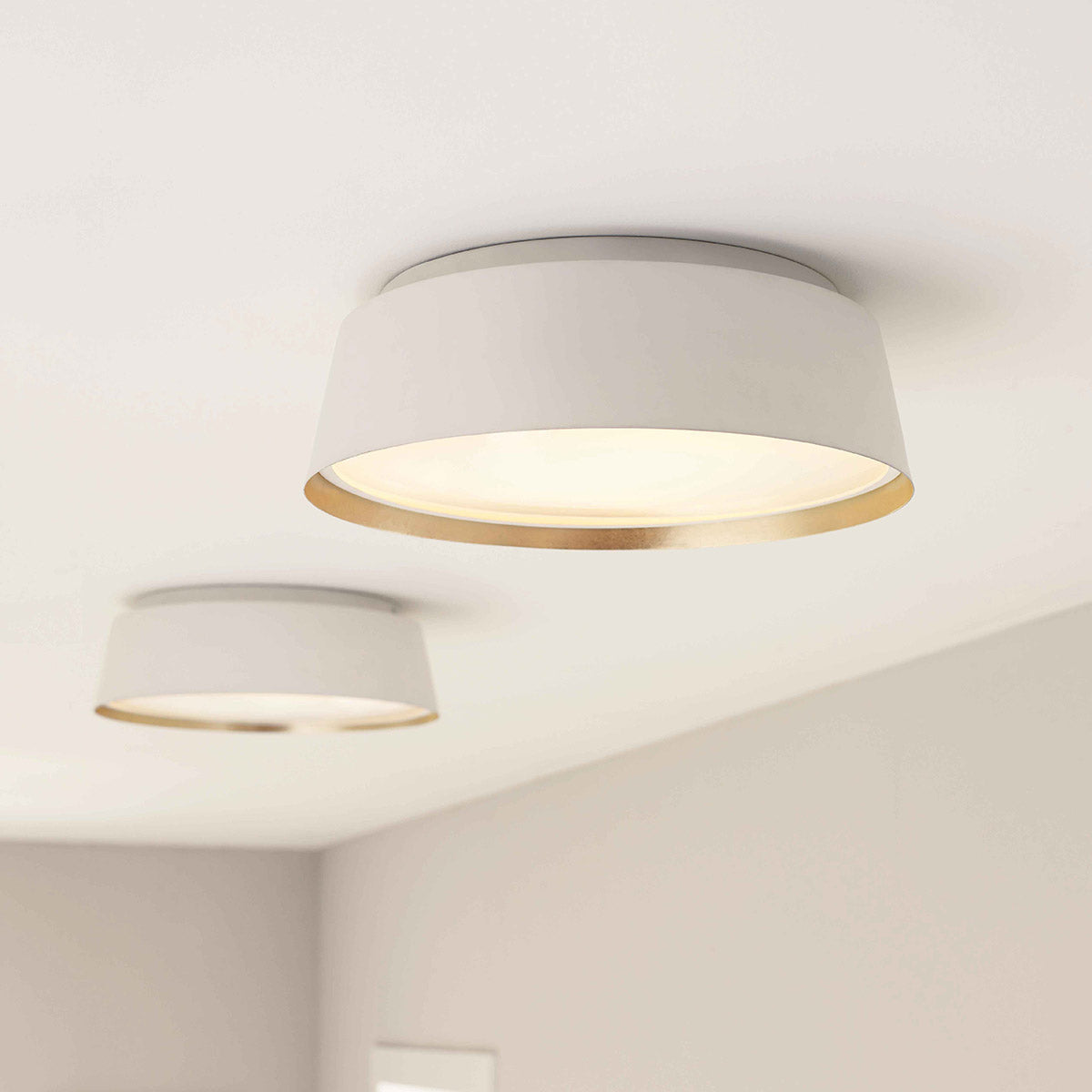 Asher 3-Light Flush Mount Ceiling Light Fixture - Midnight Black & Gold / Matte White & Gold - E14 Bulb Base - Perfect for Bedroom, Living Room, or Dining Room Lighting