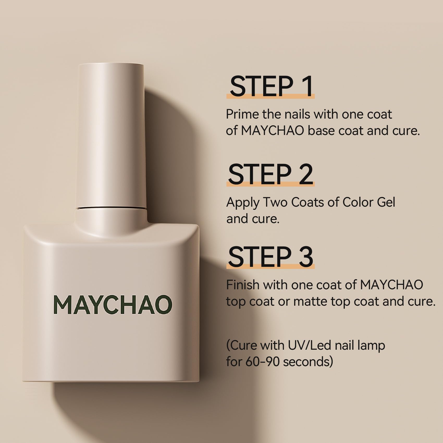 MAYCHAO 15ML Off White Gel Nail Polish - 1Pc Soak Off UV LED Nail Gel for Manicure & Nail Art | Pure White Salon-Quality DIY Nail Polish (0.5 OZ) - Perfect for Home Use, Professional Nail Salons & Gift Giving